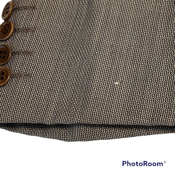 Valentino Italian Blazer Men's 38 Regular Brown Wool Herringbone - Picture 7 of 7